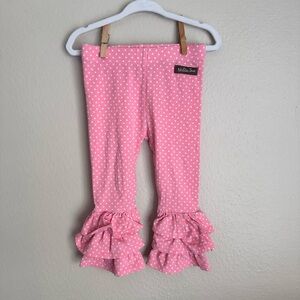 Matilda Jane Something Sweet Benny’s Pink Ruffle Polka Dot Leggings 18-24months